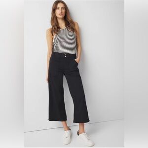WHBM wide leg high-rise cropped utility pants